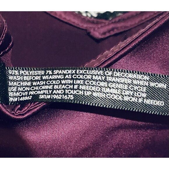 Torrid Sleep Slip Dress Womens Large Purple Satin Black Lace Chemise Romantic - Picture 5 of 5